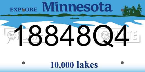 18848Q4 Minnesota License Plate