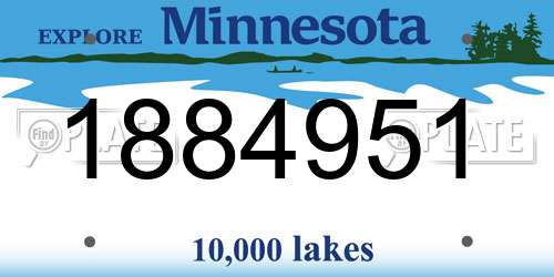 1884951 Minnesota License Plate