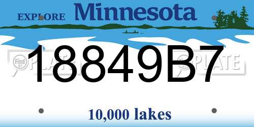 18849B7 Minnesota License Plate