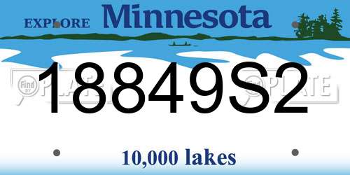 18849S2 Minnesota License Plate