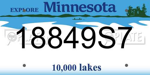 18849S7 Minnesota License Plate