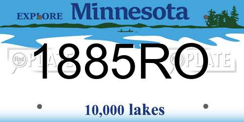 1885RO Minnesota License Plate