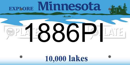 1886PI Minnesota License Plate