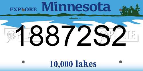 18872S2 Minnesota License Plate