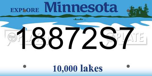 18872S7 Minnesota License Plate