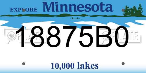 18875B0 Minnesota License Plate