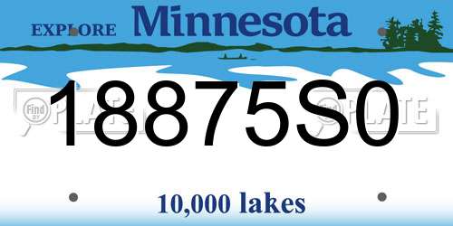 18875S0 Minnesota License Plate