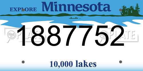 1887752 Minnesota License Plate