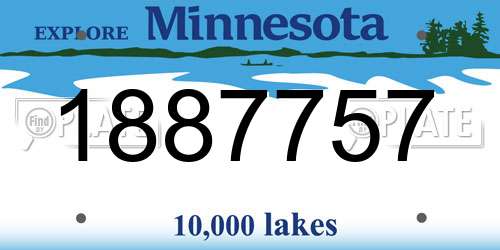 1887757 Minnesota License Plate