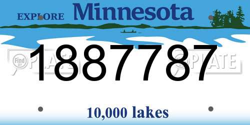 1887787 Minnesota License Plate