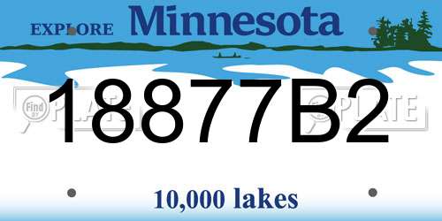 18877B2 Minnesota License Plate