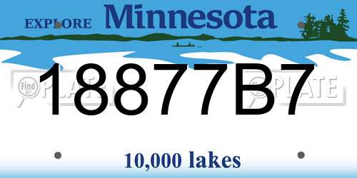 18877B7 Minnesota License Plate
