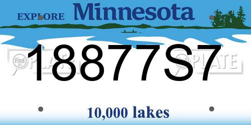 18877S7 Minnesota License Plate