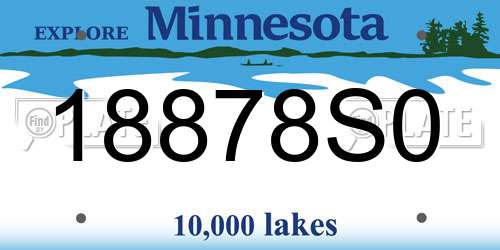 18878S0 Minnesota License Plate