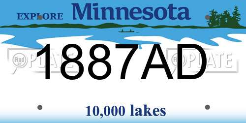 1887AD Minnesota License Plate
