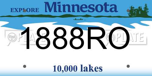 1888RO Minnesota License Plate