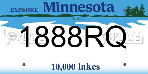 1888RQ Minnesota License Plate