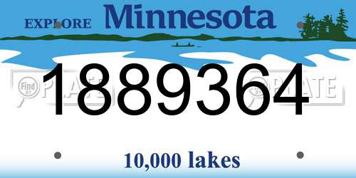 1889364 Minnesota License Plate