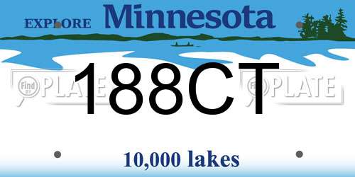 188CT Minnesota License Plate