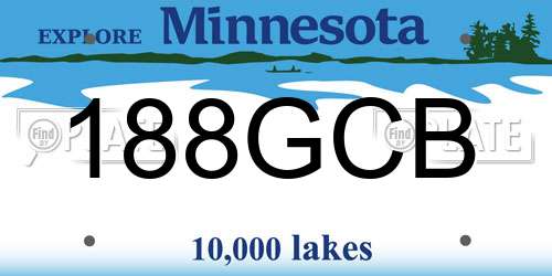 188GCB Minnesota License Plate