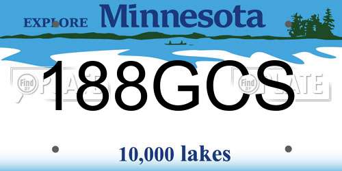 188GCS Minnesota License Plate