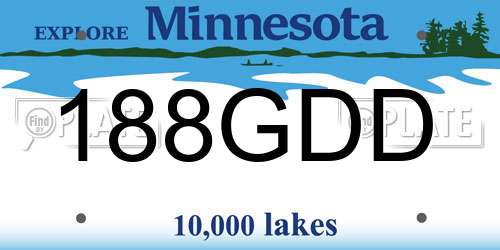 188GDD Minnesota License Plate