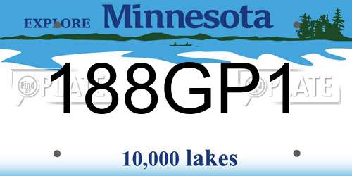 188GP1 Minnesota License Plate