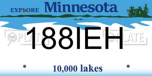 188IEH Minnesota License Plate