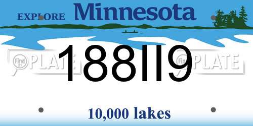 188II9 Minnesota License Plate