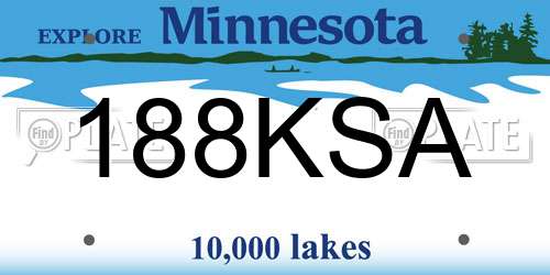 188KSA Minnesota License Plate