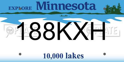188KXH Minnesota License Plate