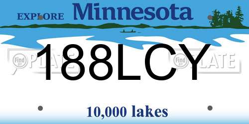 188LCY Minnesota License Plate
