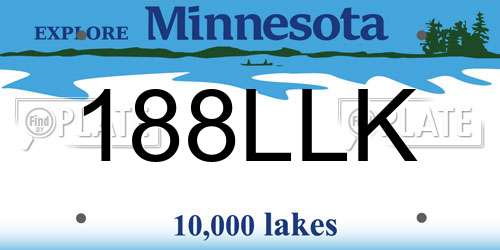 188LLK Minnesota License Plate