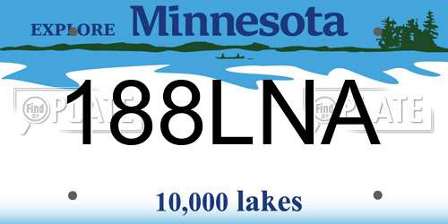 188LNA Minnesota License Plate