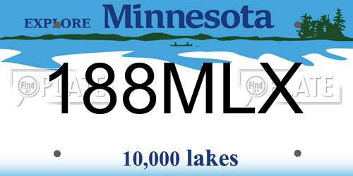 188MLX Minnesota License Plate