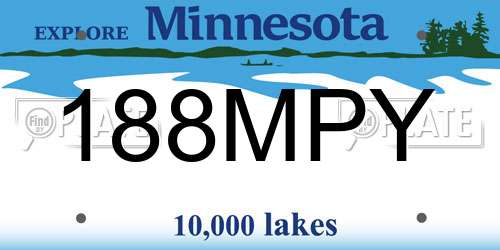 188MPY Minnesota License Plate