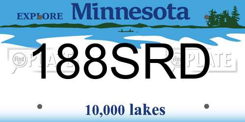 188SRD Minnesota License Plate