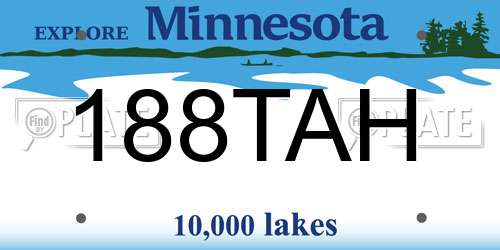 188TAH Minnesota License Plate