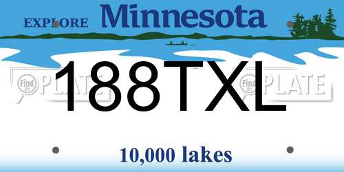 188TXL Minnesota License Plate