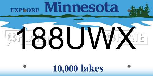188UWX Minnesota License Plate