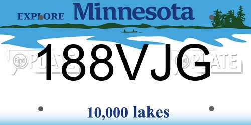 188VJG Minnesota License Plate