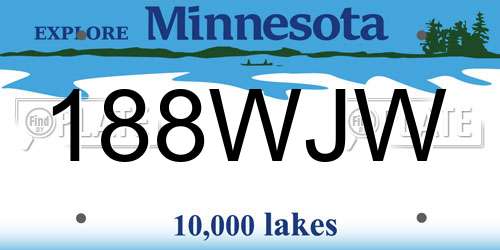 188WJW Minnesota License Plate