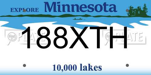 188XTH Minnesota License Plate