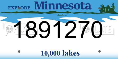 1891270 Minnesota License Plate