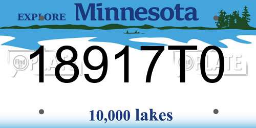 18917T0 Minnesota License Plate