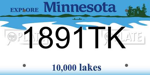 1891TK Minnesota License Plate