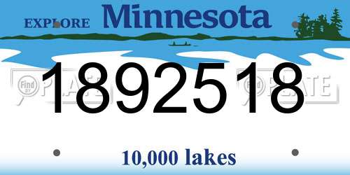 1892518 Minnesota License Plate