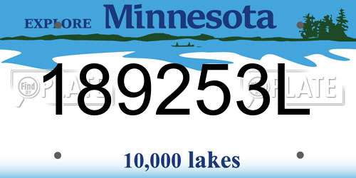 189253L Minnesota License Plate
