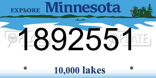 1892551 Minnesota License Plate