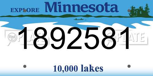 1892581 Minnesota License Plate